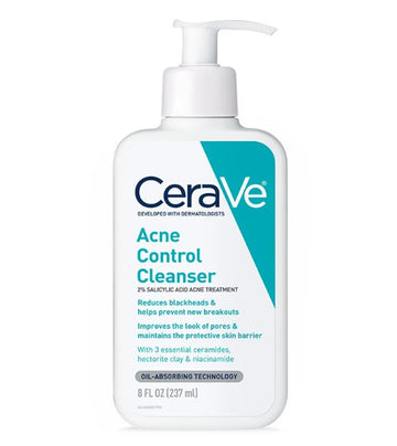 CeraVe Acne Foaming Cream Cleanser 8oz (236ml) | Benzoyl Peroxide Acne Treatment