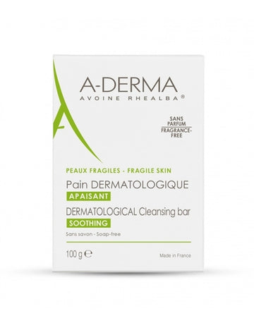 A-DERMA Pain Dermatologique 100g - Soap-Free Cleansing Bar for Sensitive Skin
